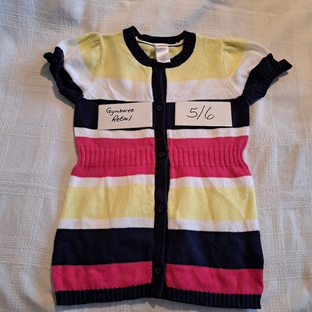 Gymboree girls size small or 5-6 color block button up sweater